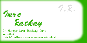 imre ratkay business card
